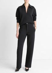 Cotton-Blend Trouser in Trousers - BLACK | VINCE Women