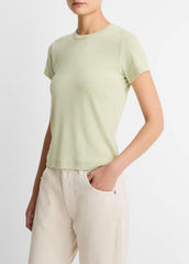 Pima Cotton-Blend '90s Shrunken T-Shirt in Short Sleeve - PALE FERN | VINCE Women