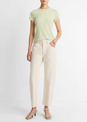 Pima Cotton-Blend '90s Shrunken T-Shirt in Short Sleeve - PALE FERN | VINCE Women