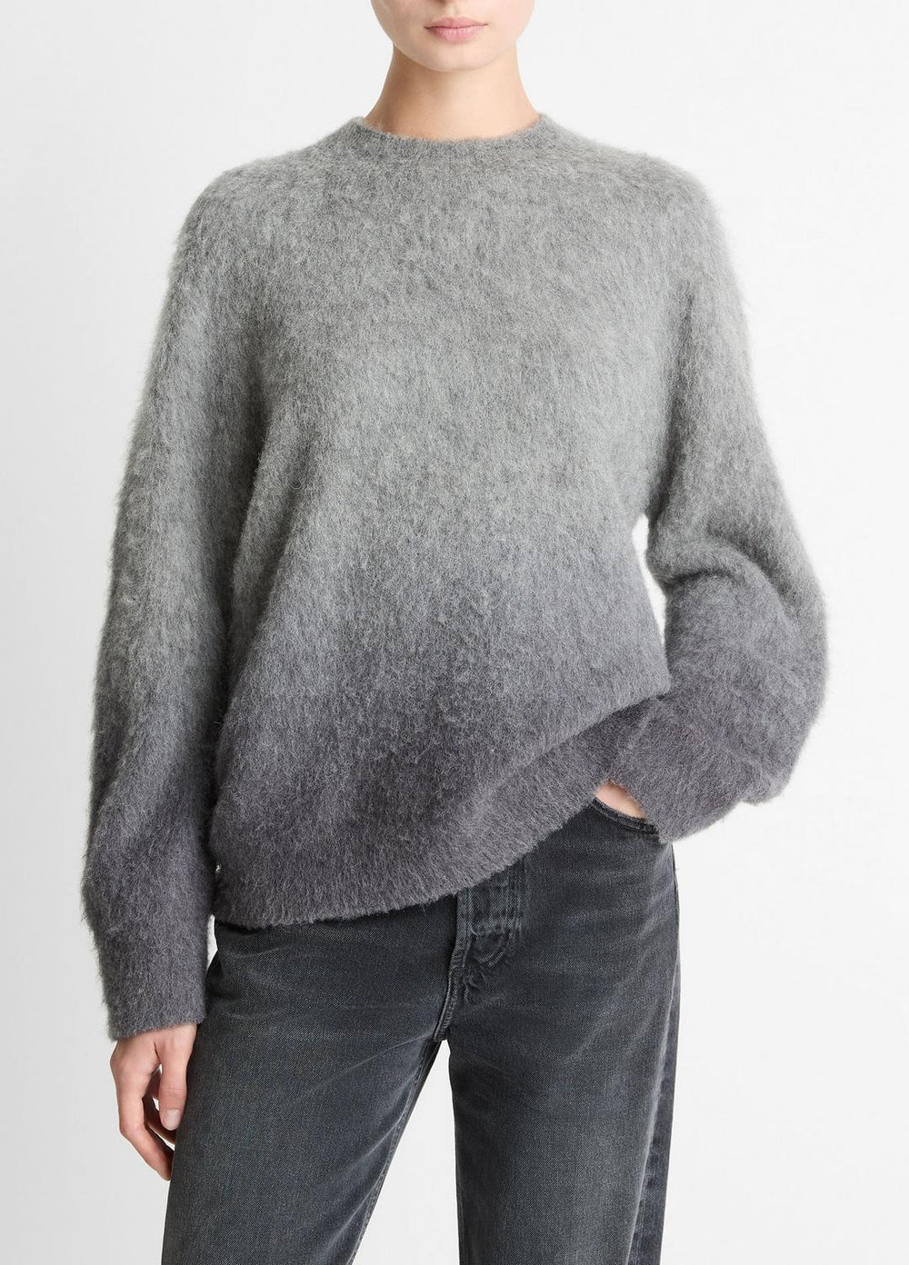 Ombré Alpaca & Wool-Blend Sweater in Crew Neck - GREY OMBRE | VINCE Women