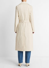 Padded Cotton Long Coat in Coats - WHITE TEA | VINCE Women