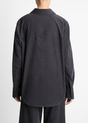 Cotton Corduroy Oversized Shirt in Long Sleeve - GRAPHITE | VINCE Women