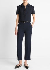 Crepe Tapered Pull-On Pant in Trousers - COASTAL BLUE | VINCE Women