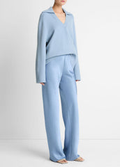 Colette High-Rise Fluid Satin Bias Pant in Trousers - PACIFIC | VINCE Women