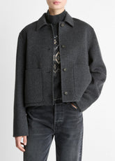 Wool & Cashmere-Blend Short Jacket in Jackets - CHARCOAL | VINCE Women