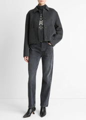 Wool & Cashmere-Blend Short Jacket in Jackets - CHARCOAL | VINCE Women