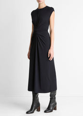 Jersey Wrap Midi Dress in Dresses - COASTAL BLUE | VINCE Women