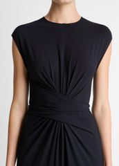 Jersey Wrap Midi Dress in Dresses - COASTAL BLUE | VINCE Women