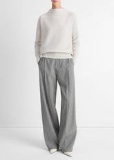 Plush Cashmere Funnel-Neck Sweater in Turtleneck - HEATHER PLATINUM | VINCE Women