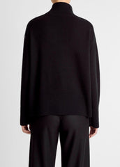 Wool-Cashmere Side-Slit Turtleneck Sweater in Turtleneck - BLACK | VINCE Women