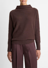 Plush Cashmere Funnel-Neck Sweater in Turtleneck - TRUFFLE | VINCE Women
