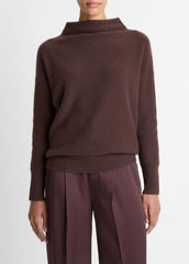 Plush Cashmere Funnel-Neck Sweater in Turtleneck - TRUFFLE | VINCE Women