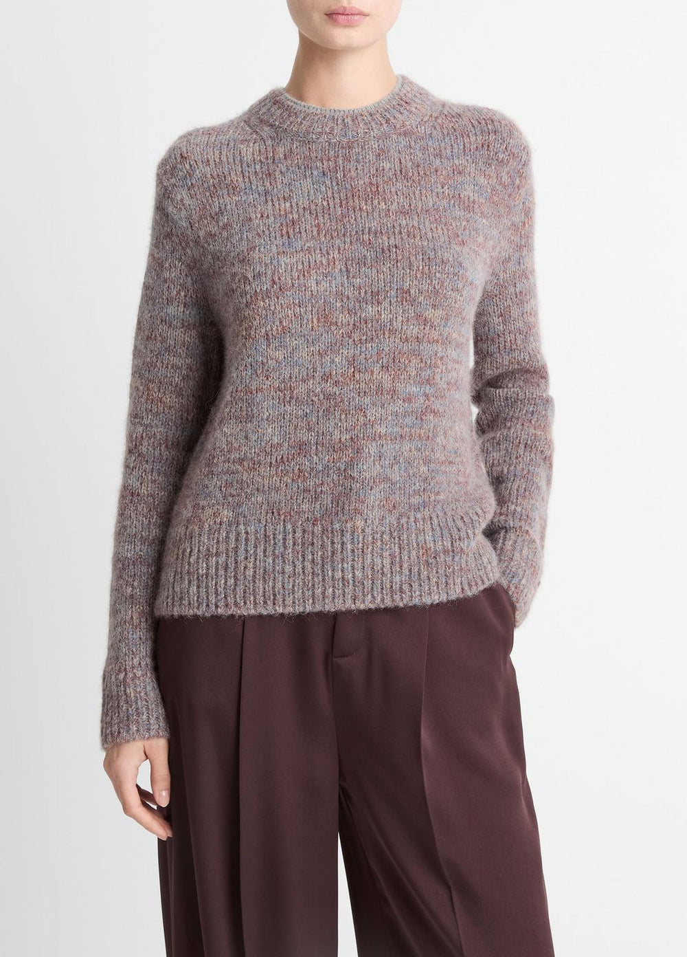 Marled Crew Neck Sweater in Crew Neck - COGNAC COMBO | VINCE Women