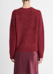 Brushed Alpaca-Blend Crew Neck Sweater in Crew Neck - ROSE WINE | VINCE Women