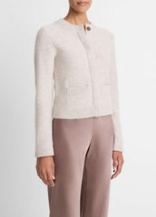 Plush Cashmere Shrunken Cardigan in Cardigans - MARBLE | VINCE Women