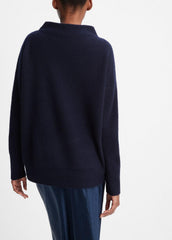 Plush Cashmere Funnel-Neck Sweater in Turtleneck - COASTAL BLUE | VINCE Women