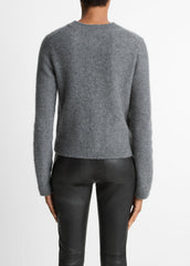 Plush Cashmere Shrunken Cardigan in Cardigans - HEATHER GRAPHITE | VINCE Women