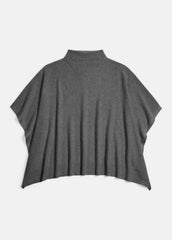 Merino Wool-Cashmere Funnel-Neck Poncho in Accessories - HEATHER GREY | VINCE Women