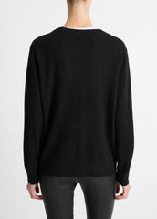 Cashmere Weekend V-Neck Sweater in V-Neck - BLACK | VINCE Women