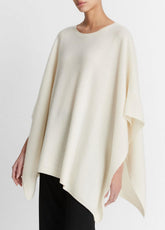 Reverse-Jersey Cashmere Boat-Neck Poncho in Sweaters - OPTIC WHITE | VINCE Women