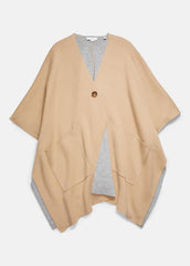Wool and Cashmere Double-Face Cape in Sweaters - CAMEL GREY | VINCE Women