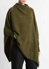 Merino Wool-Cashmere Funnel-Neck Poncho in Accessories - HERBA | VINCE Women