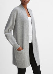 Cashmere Open-Front Cardigan in Cardigans - MEDIUM HEATHER GREY | VINCE Women