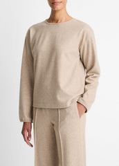 Italian Wool-Blend Lounge Pullover in Sweatshirts & Hoodies - HEATHER MARZIPAN | VINCE Women