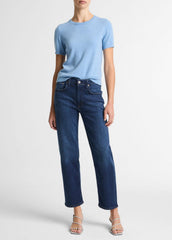 Wool & Cashmere-Blend Short-Sleeve Sweater in Crew Neck - HYDRA | VINCE Women