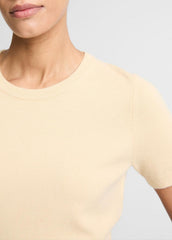 Wool & Cashmere-Blend Short-Sleeve Sweater in Crew Neck - CHAMOMILE | VINCE Women
