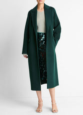 Wool-Blend Single-Breasted Coat in Coats - JUNIPER | VINCE Women