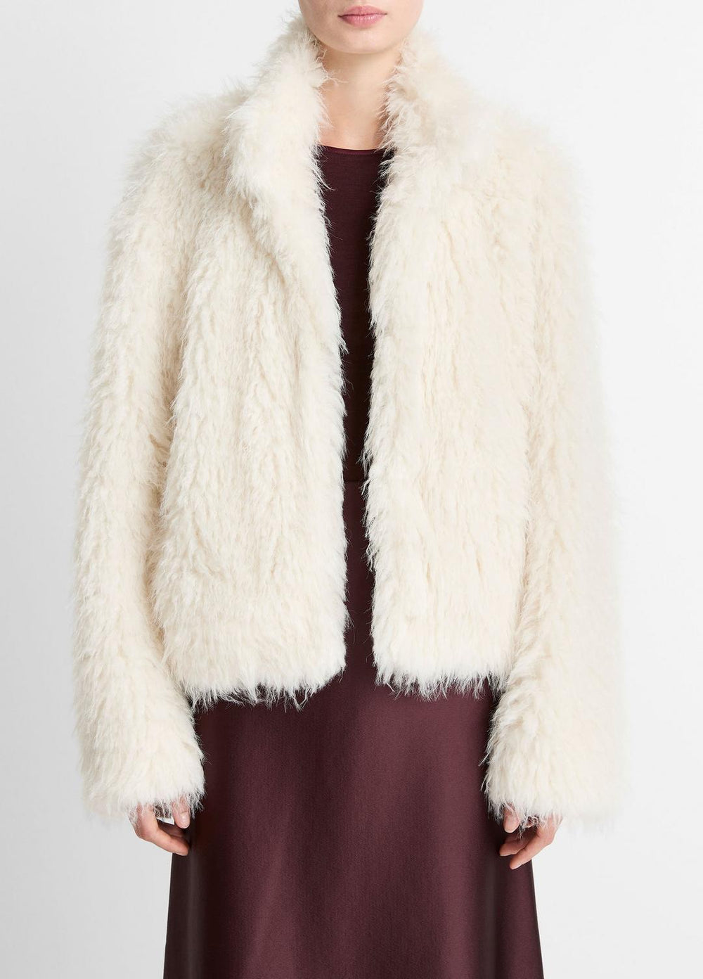 Shaggy Faux-Fur Jacket in Jackets - LIGHT CREAM | VINCE Women