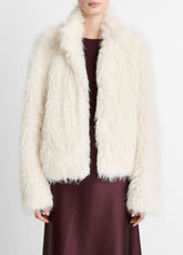 Shaggy Faux-Fur Jacket in Jackets - LIGHT CREAM | VINCE Women