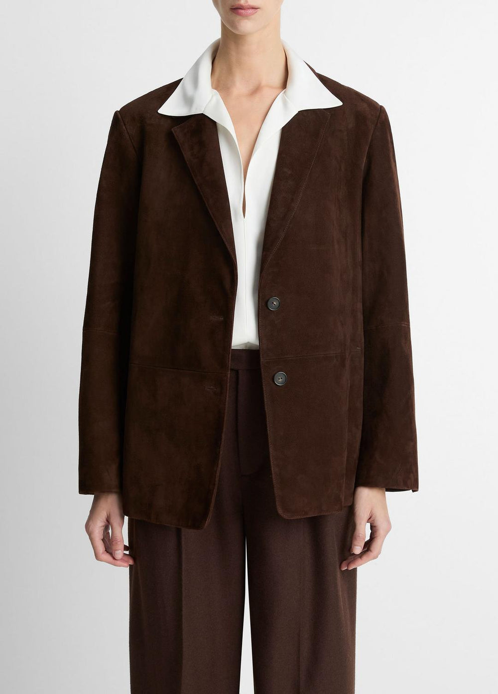 Suede Blazer in Blazers - CHOCOLATE | VINCE Women