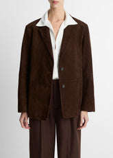 Suede Blazer in Blazers - CHOCOLATE | VINCE Women