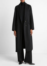 Wool-Blend Single-Breasted Coat in Coats - BLACK | VINCE Women