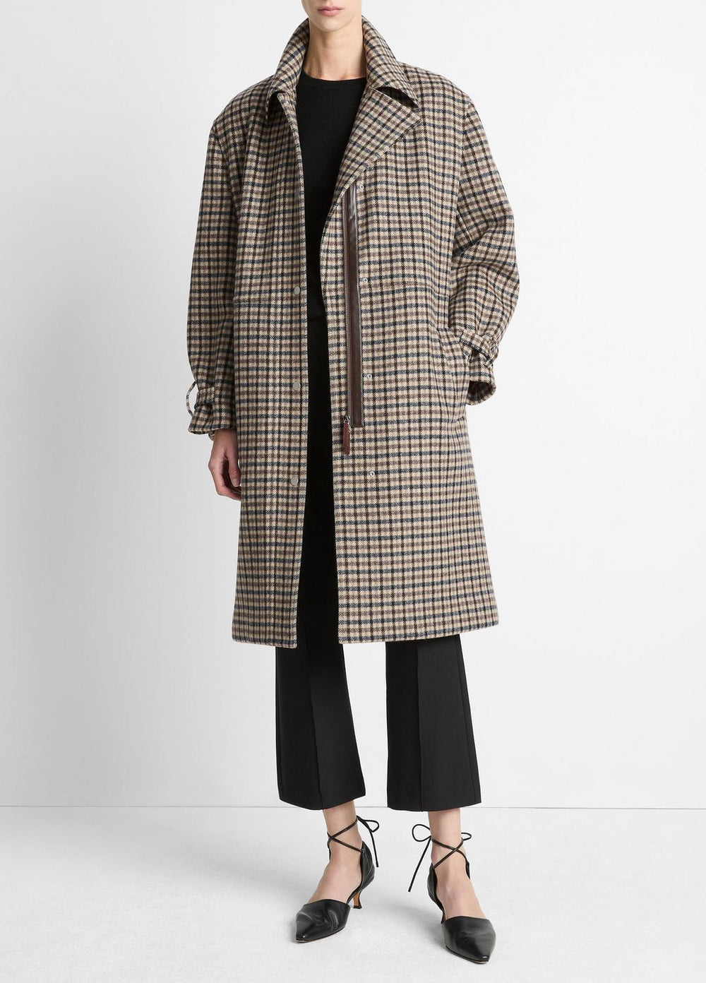 Plaid Car Coat in Coats - MULTI CHECK | VINCE Women