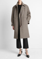 Plaid Car Coat in Coats - MULTI CHECK | VINCE Women