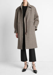 Plaid Car Coat in Coats - MULTI CHECK | VINCE Women