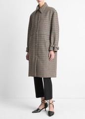 Plaid Car Coat in Coats - MULTI CHECK | VINCE Women