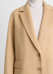 Wool-Blend Single-Breasted Coat in Coats - CAMEL | VINCE Women