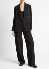 Crepe Double-Breasted Blazer in Blazers - BLACK | VINCE Women