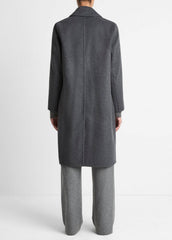 Classic Wool-Blend Straight Coat in Coats - CHARCOAL | VINCE Women