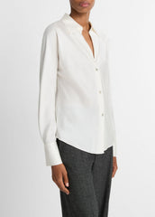 Silk Bias Long-Sleeve Blouse in Long Sleeve - OFF WHITE | VINCE Women