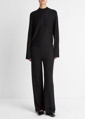 Cozy Dolman-Sleeve Mock-Neck Top in Long Sleeve - BLACK | VINCE Women