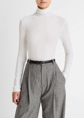 Essential Long-Sleeve Turtleneck Top in Long Sleeve - OFF WHITE | VINCE Women