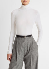 Essential Long-Sleeve Turtleneck Top in Long Sleeve - OFF WHITE | VINCE Women