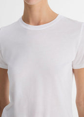 Essential Pima Cotton Crew Neck T-Shirt in Short Sleeve - OPTIC WHITE | VINCE Women