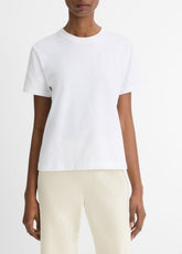 Pima Cotton Crew Neck T-Shirt in Short Sleeve - OPTIC WHITE | VINCE Women