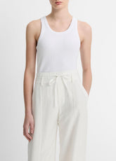 Ribbed Scoop-Neck Tank in Tank Tops - OPTIC WHITE | VINCE Women